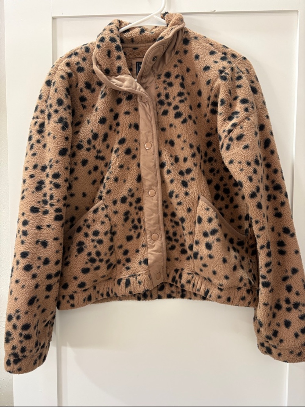 Abercrombie & Fitch Tan Cheetah Print Fleece Jacket